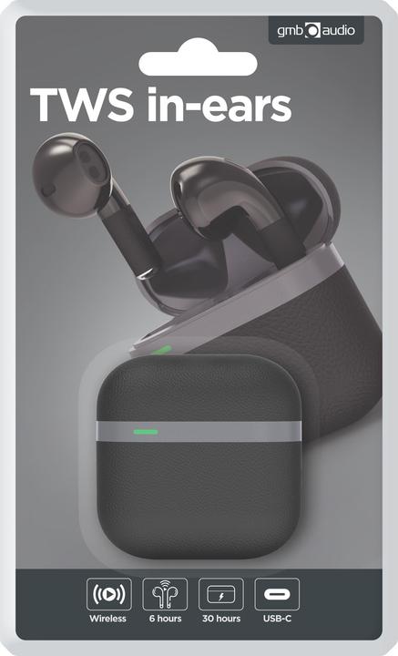 Immagine prodotto Gembird Cuffie cablate HEADSET BLUETOOTH/BLACK/GREY TWS-02-BK (3 h, Senza fili)