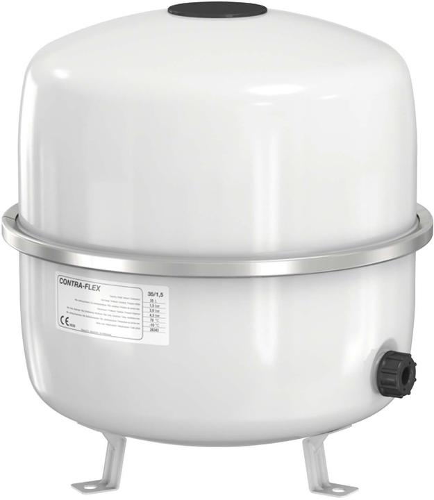 Actual product image Pressure expansion vessel Contra-Flex 35 l, 3 b, R 3/4, inlet pressure 1.5 bar, white