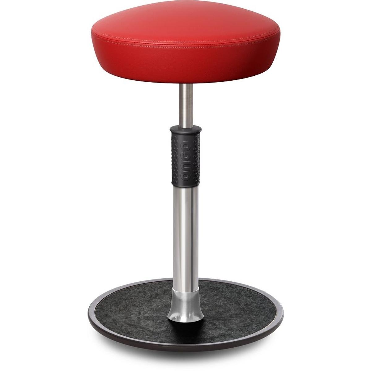 Ongo, Bürostuhl, Sitz- Stehhocker Free Tall Hutsitz skai Kunstleder Rot chrom /schwarz
