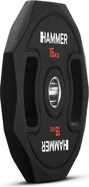 Actual product image Hammer Fitness Octagon Hantelscheibe 50 mm 15 kg (1 x 15 kg)