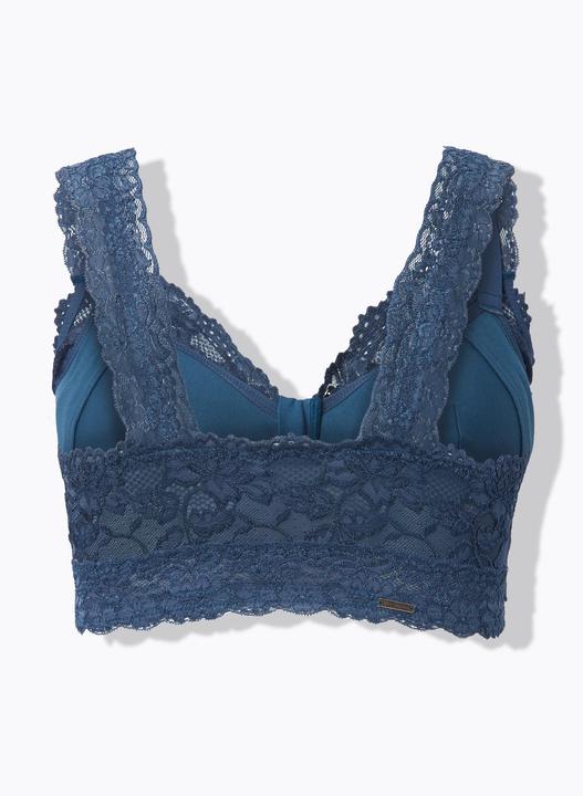 Actual product image Ulla Popken Lace Zip Front Versatile Wirefree Bustier (85 B)