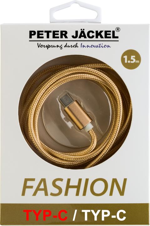 Actual product image Peter Jäckel FASHION 1.5m Data Cable Gold Type-C/ Type-C with sync and charge function (1.50 m, USB 3.2 Gen 1)