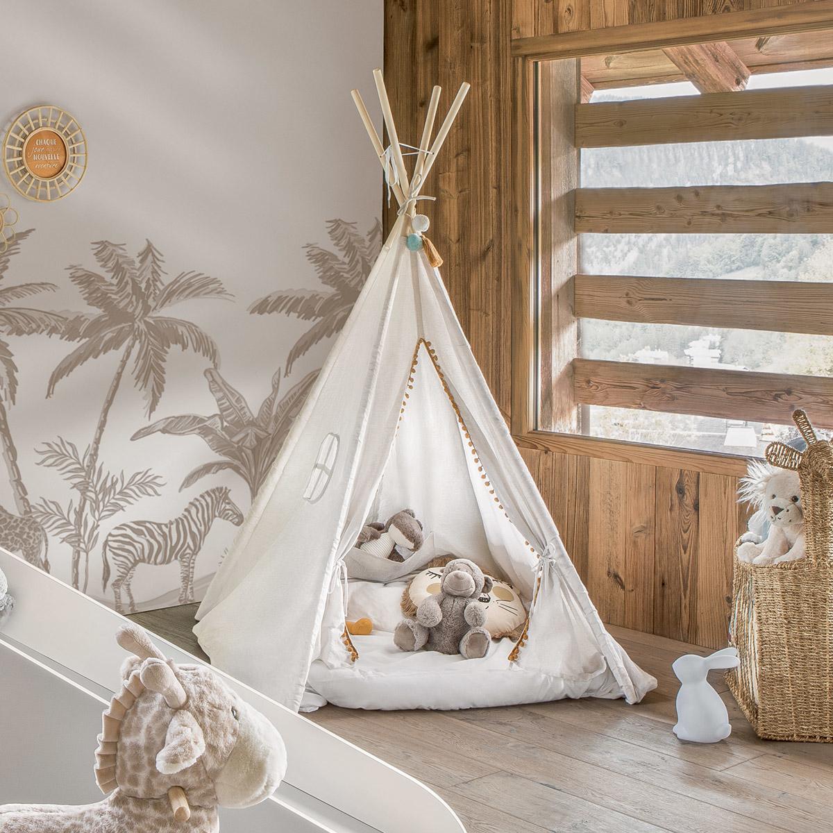 Thumbnail - Atmosphera, Babybett Zubehör, ecru Tipi, Leinen beige