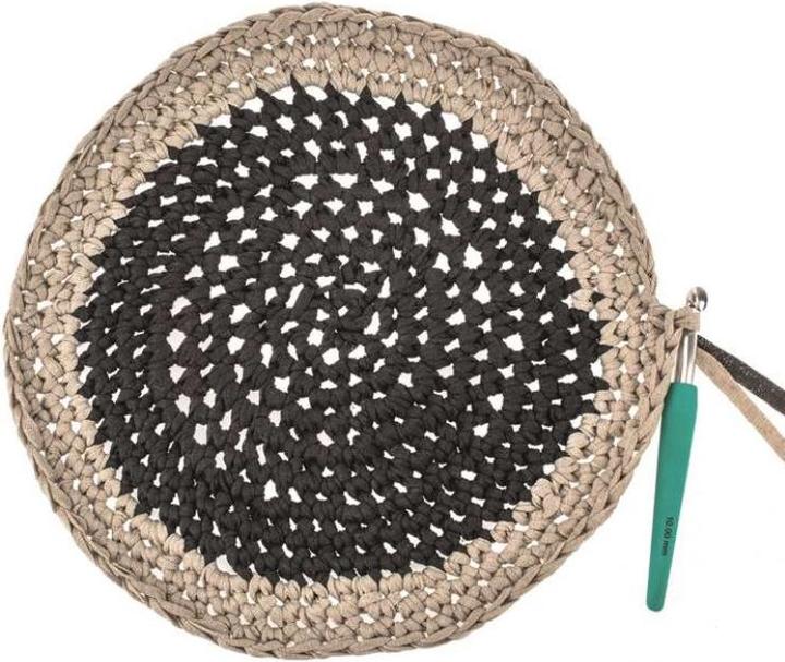 Productafbeelding Glorex Wollen Macramé banden 250 g, zwart (125 m)