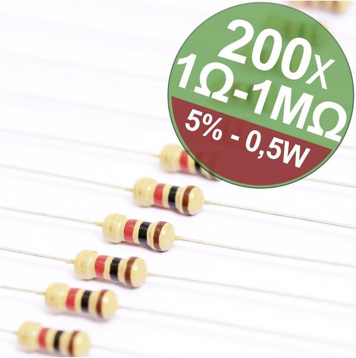 Produktbild Quadrios 22P105 Kohleschicht-Widerstand Sortiment axial bedrahtet 0.5 W 5 % 1 Set