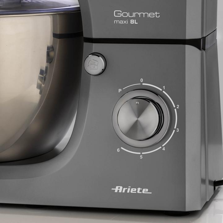 Immagine prodotto Ariete 1575 Gourmet Maxi 8L, Capacità 8L, 1200W, 6 velocità + Pulse, Accessori per vari impasti (1200 W)