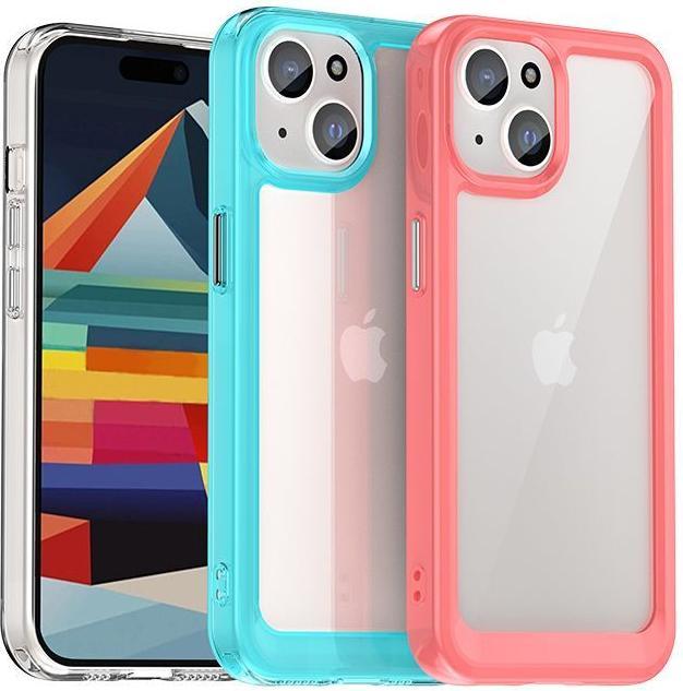 Immagine prodotto Hurtel Custodia rinforzata Outer Space con cornice flessibile per iPhone 15 - rosso (Apple iPhone 15)