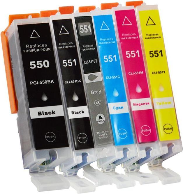 Image du produit Hermex Compatible Canon Pixma MG 7150 Cartouches de remplacement (M, C, Y, CF, GY, PGBK)