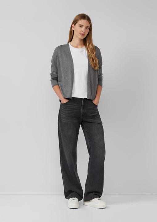 Produktbild s.Oliver Strickjacke Feinstrickjacke mit Rollkante am Saum (40)