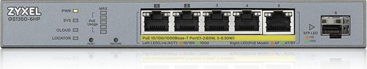 Actual product image Zyxel GS1350-6HP (6 Ports)