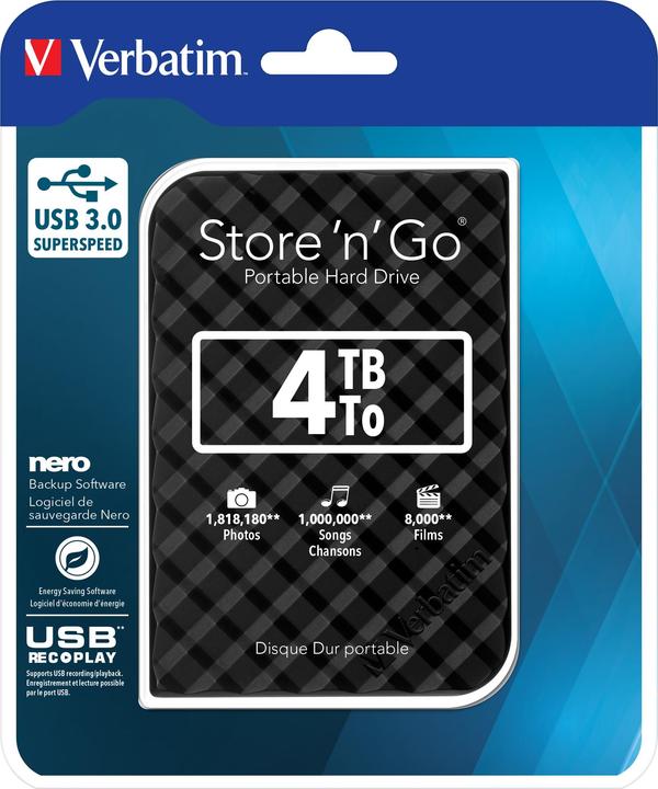 Actual product image Verbatim STORE N GO 2.5INGEN2 4TB USB3. (4 TB)