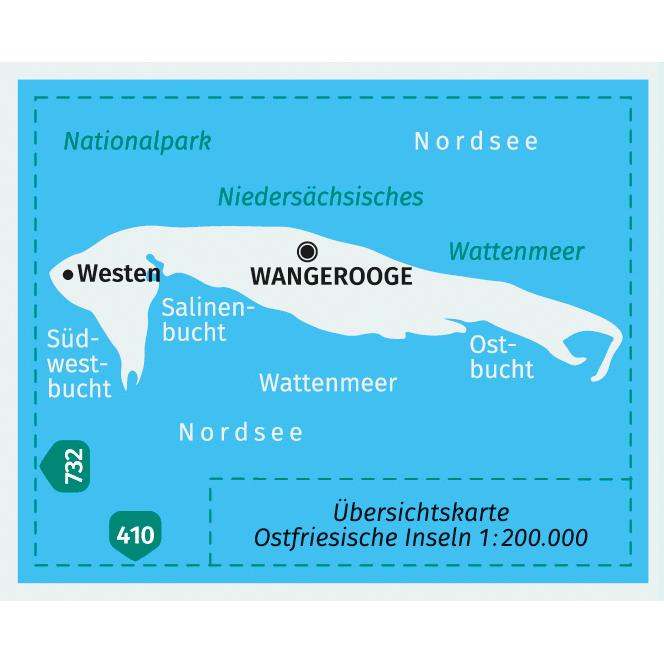 Thumbnail - Wanderkarte 733 Wangerooge im Nationalpark Niedersächsisches Wattenmeer 1:15.000, Landkarte