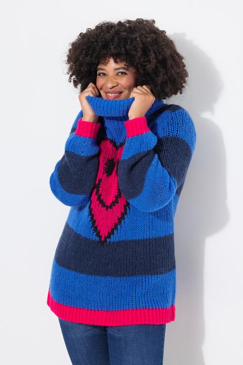 Actual product image Angel of Style Sweater with block stripes and heart smiley (50, 52)