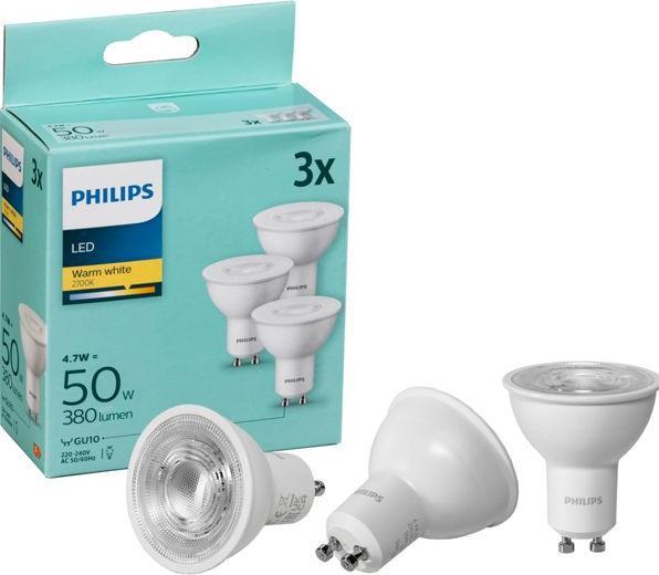Produktbild Philips LED Lampe (GU10, 4.70 W, 380 lm, 3 x, F)