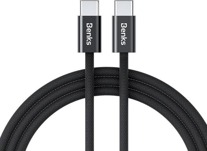 Produktbild Benks D46 geflochtenes Typ-C zu Typ-C Schnellladekabel 2m - Schwarz (2 m, USB 2.0, USB 3.0, USB 1.0, USB 1.1, 60 W)
