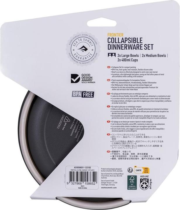 Produktbild Sea To Summit Frontier Ultralight Collapsible Dinnerware Set