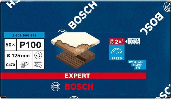 Produktbild Bosch Professional Zubehör EXPERT C470 Schleifpapier mit 8 Löchern für Exzenterschleifer, 125 mm, G 100, 50-tlg. (100)