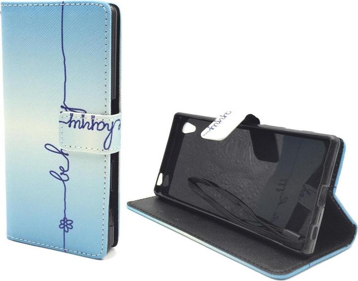 Actual product image König Design Protective Case for Sony Xperia Z5 Premium Be Happy Blue Case + 1 Armour Protection Glass (Sony Xperia Z5 Premium)
