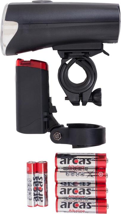 Produktbild Arcas Fahrradbeleuchtung Set Fahrradlampen Set, batteriebetrieben (70 lm, 6.50 lm)
