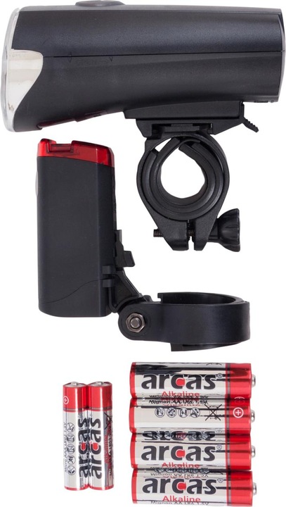 Image du produit Arcas Ensemble d'éclairage pour bicyclette Ensemble d'éclairage pour bicyclette, alimenté par batterie (70 lm, 6.50 lm)