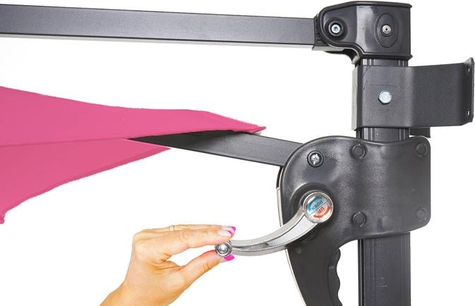 Produktbild Swisshandel24 Wandschirm Casoria, Ampelschirm Balkonschirm Sonnenschirm, 3m neigbar, Polyester Alu/Stahl 9kg pin (3 m)
