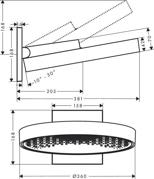 Image du produit hansgrohe Douche de tête Rainfinity 360 (or poli optique) (1 Types de jets, 21 l/min)