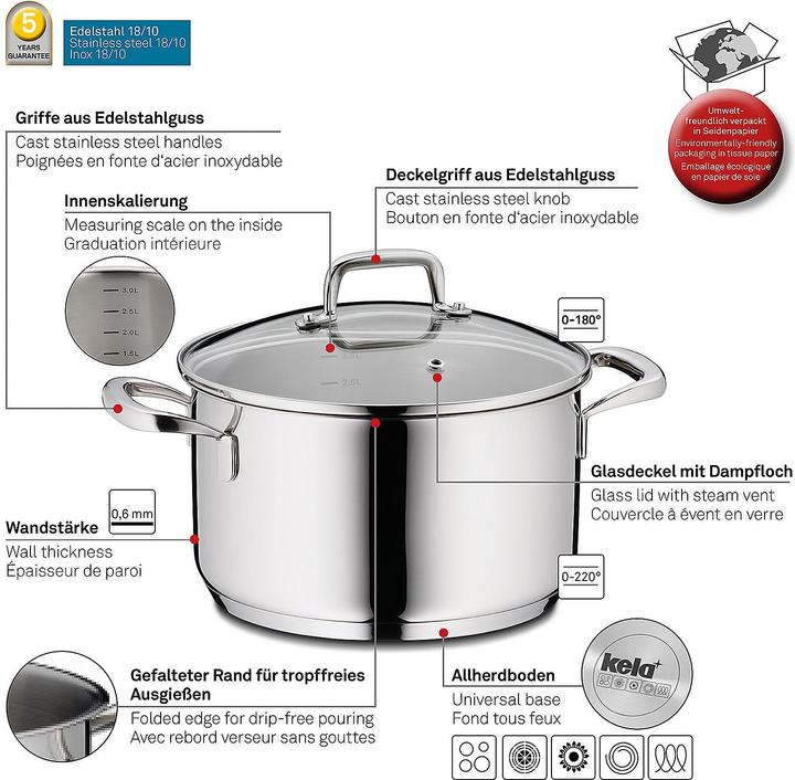 Produktbild Kela Flavoria (Kochtopf, Edelstahl, 20 x 12 cm)