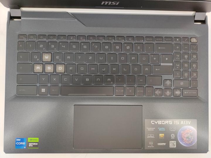 Actual product image MSI Cyborg 15 A13VE-1005 i5 16 N bk DOS (15.60", 512 GB, 16 GB, DE, Intel Core i5-13420H)