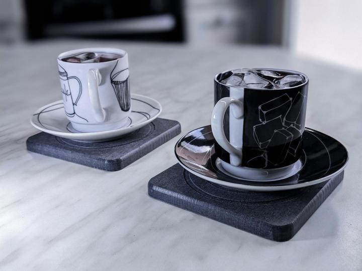 Actual product image Moonstone Alba Glass Coaster dark grey (1 x, Glass coaster)