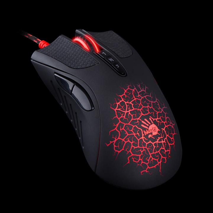 Productafbeelding A4Tech Bloody A90A Blazing, 6200DPI, optinė, 8kl., su laidu USB, juoda, do gry, V-Track, CORE3 (Bedraad)