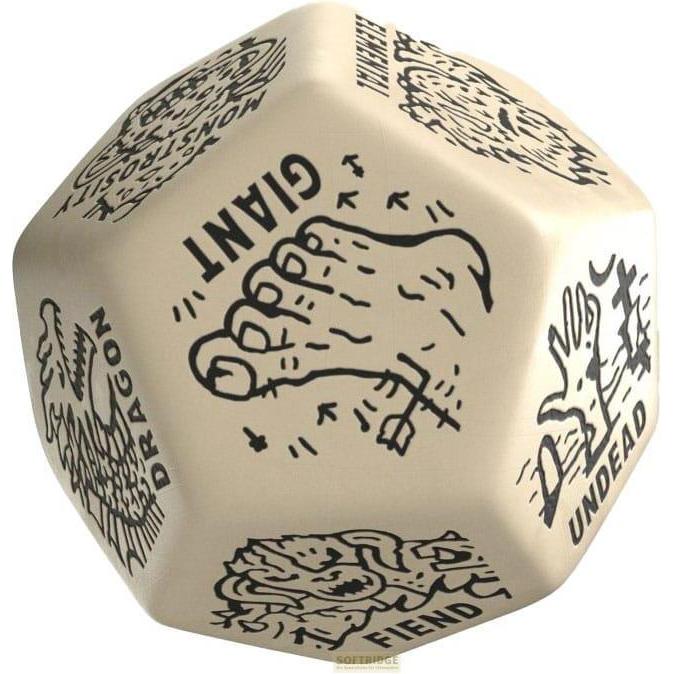 Q Workshop Viridian Würfel Jumbo Würfel Monster Generator Die D12 Beige