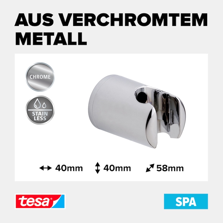Image du produit tesa Support de douche mural SPAA avec solution adhésive sans perçage