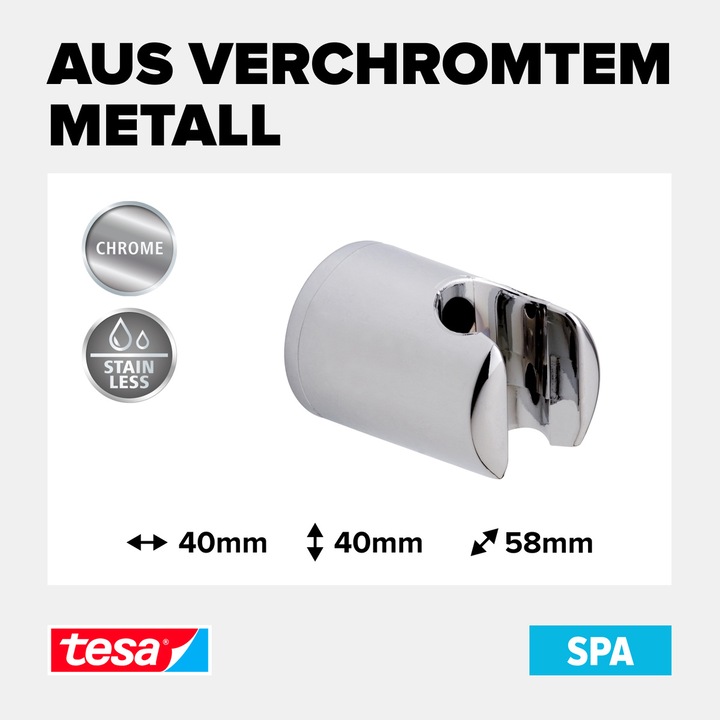 Actual product image tesa SPAA wall shower holder incl. adhesive solution without drilling