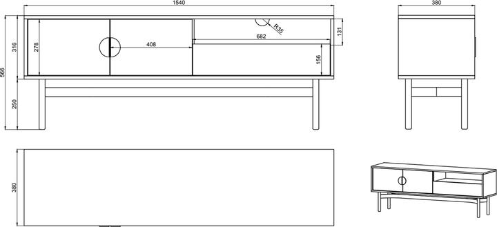 Produktbild Selsey Stoon (154 x 38 x 57 cm)