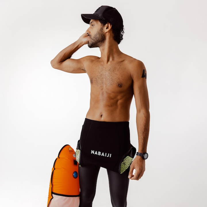 Image du produit Nabaiji Open water swimming wetsuit - Men's Neoprene LongJohn - 2/2 mm - black/green (2/2 mm, 48)