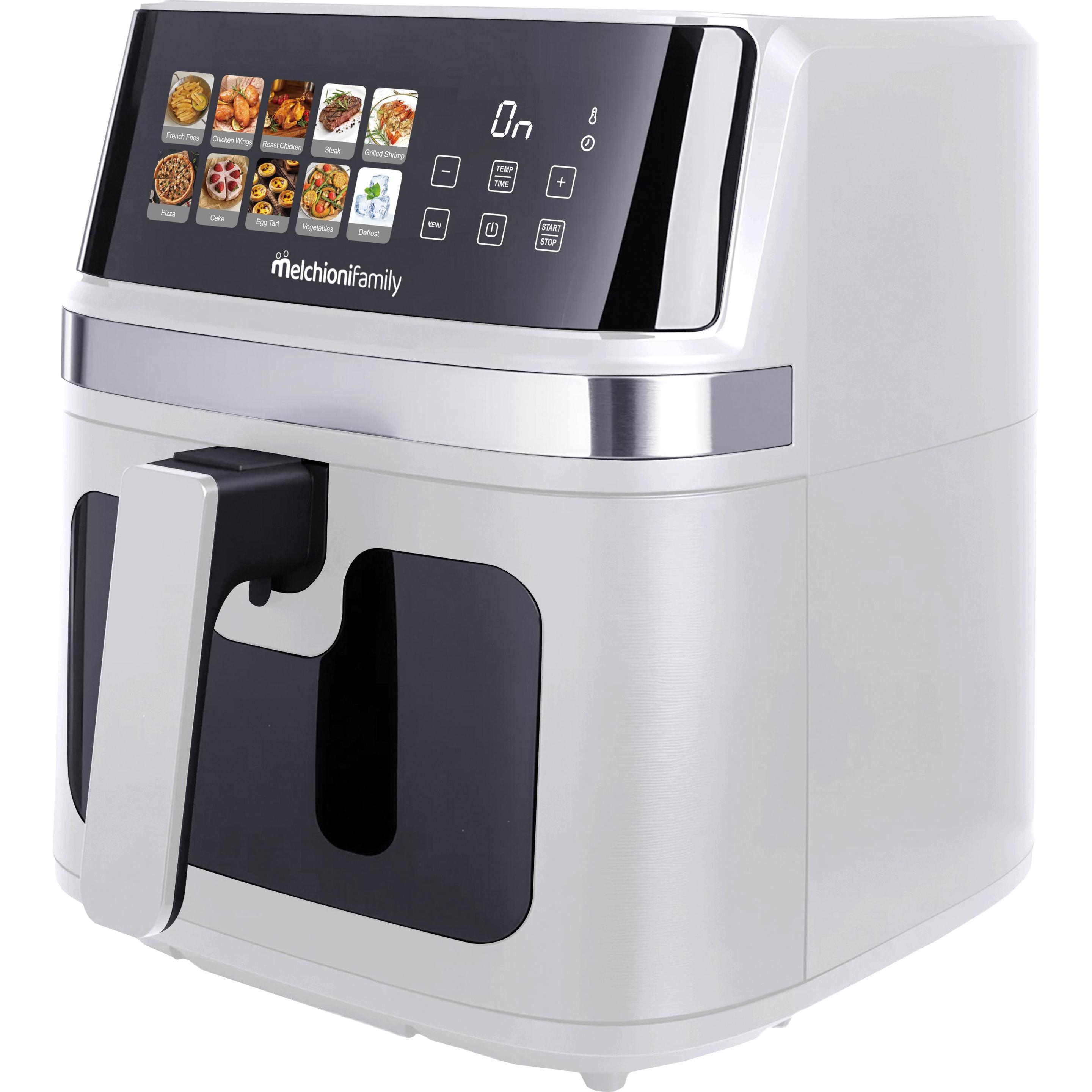 Melchioni Heissluftfritteuse Gaia Plus, 8L, 2200W, Friggitrice, Bianco