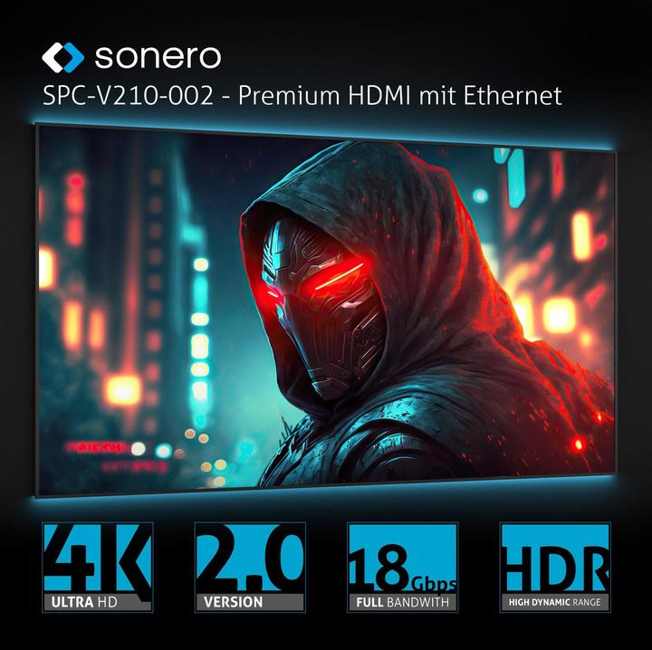 Produktbild Sonero USB-C/HDMI-Adapter, 4K60, 18Gbps, Stecker/Buchse, grau/schwarz, 10 cm (HDMI, 15 cm)