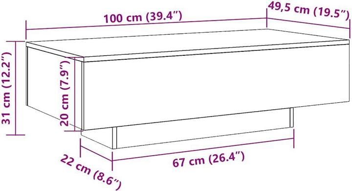 Immagine prodotto vidaXL Solita (100 x 49,5 x 31 cm)