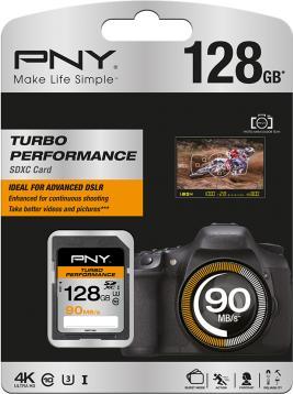 Image du produit PNY Carte SDXC 128 Go Turbo Performanc UHS-I (128 Go, SDXC, U3, UHS-I)