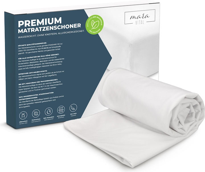 Actual product image Mara Vital Mattress protector Mattress protector Mattress topper waterproof, breathable and washable (80 x 200 cm)