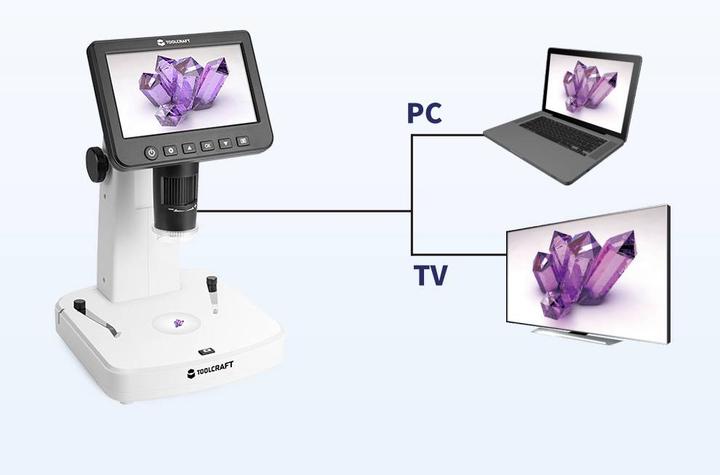 Actual product image Toolcraft TO-9076404 12.7 cm (5-inch) LCD digital microscope with Polaris