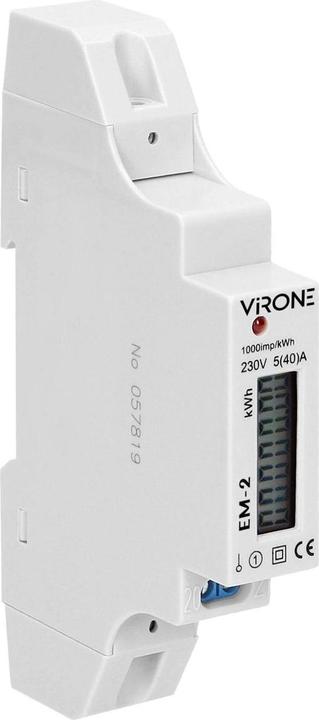 Image du produit Orno Virone EM-2 Digital AC meter Compteur d'énergie monophasé, 40A, sortie impulsion, 1 module, DIN