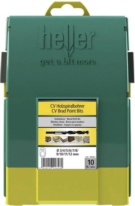 Image du produit Heller Jeu de mèches hélicoïdales à bois 10 pièces (3 mm, 4 mm, 5 mm, 6 mm, 7 mm, 8 mm, 9 mm, 10 mm)