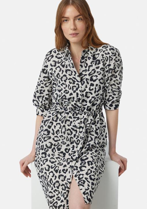 Produktbild Comma Kleid Hemdblusen-Kleid mit Leo-Print und Eingrifftaschen (36)