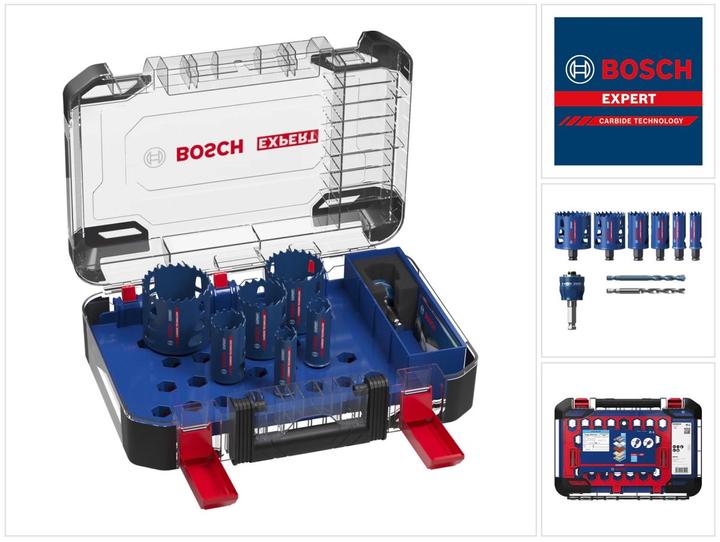 Produktbild Bosch Professional Zubehör EXPERT Tough Material Lochsäge-Set, 22/25/35/51/60/68 mm, 9-tlg. (22, 25, 35, 51, 60, 68 mm)