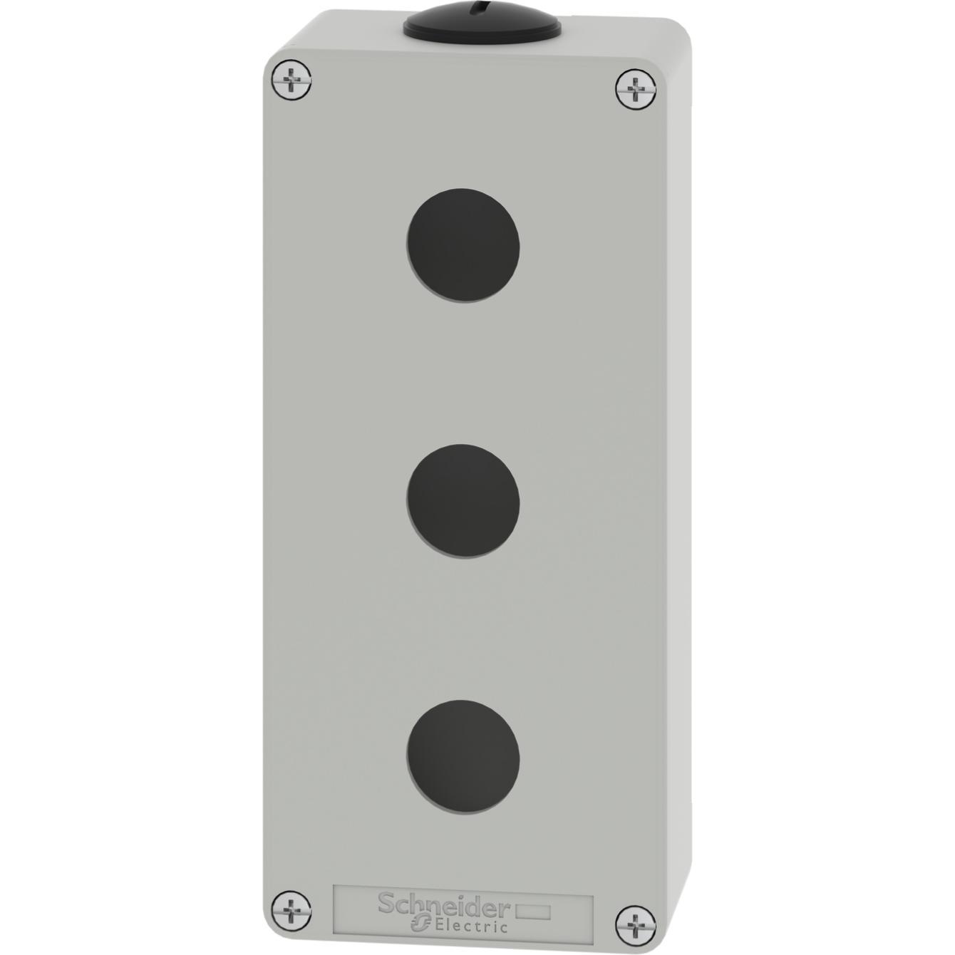 Schneider Electric XAPD3203 Leergehäuse XAP Metall grau für 3x22mm - CSA (Gehäuse), Elektronikzubehör + Gehäuse, Grau