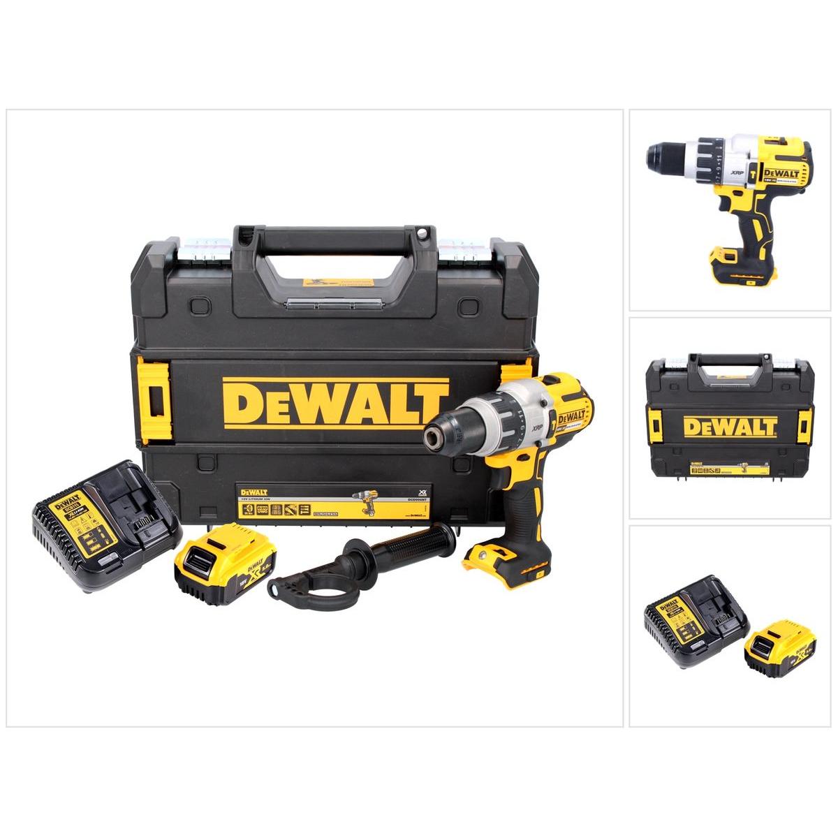 DeWalt, Bohrmaschine + Akkuschrauber, DCD 996 P1 Akku Schlagbohrschrauber 18V 95Nm Brushless + 1x Akku 5,0Ah + Ladegerät...