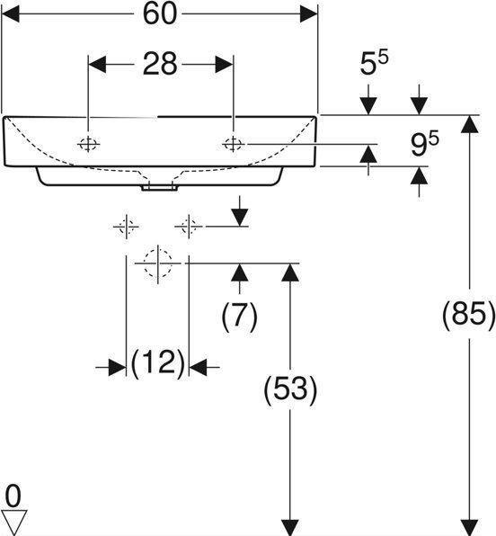 Produktbild Geberit 505020011 ONE Waschtisch 60x48 cm, Abg. verti. (480 mm, 600 mm)
