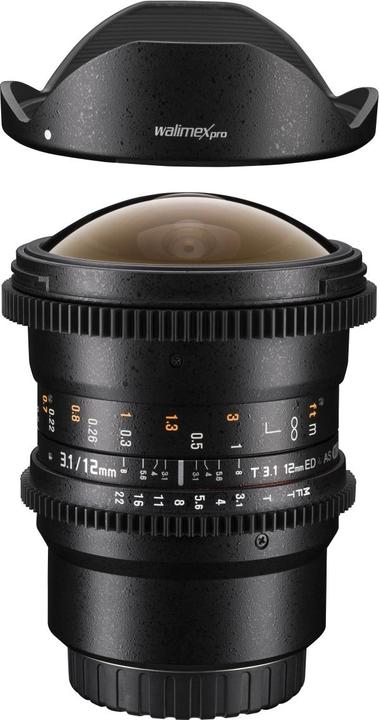 Produktbild Walimex 12/3,1 Fisheye Video DSLR Canon EF (Canon EF, APS-C / DX, Vollformat)