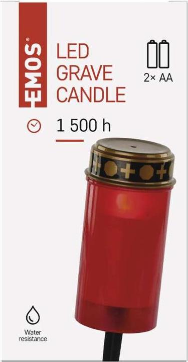 Image du produit Emos Lampe de cimetière LED avec piquet de terre, 25 cm, 2x AA, extérieur/intérieur, vintage (1 x)